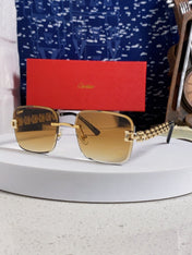 CARTIER 26S RIMLESS RECTANGULAR FRAME IN METAL 436034