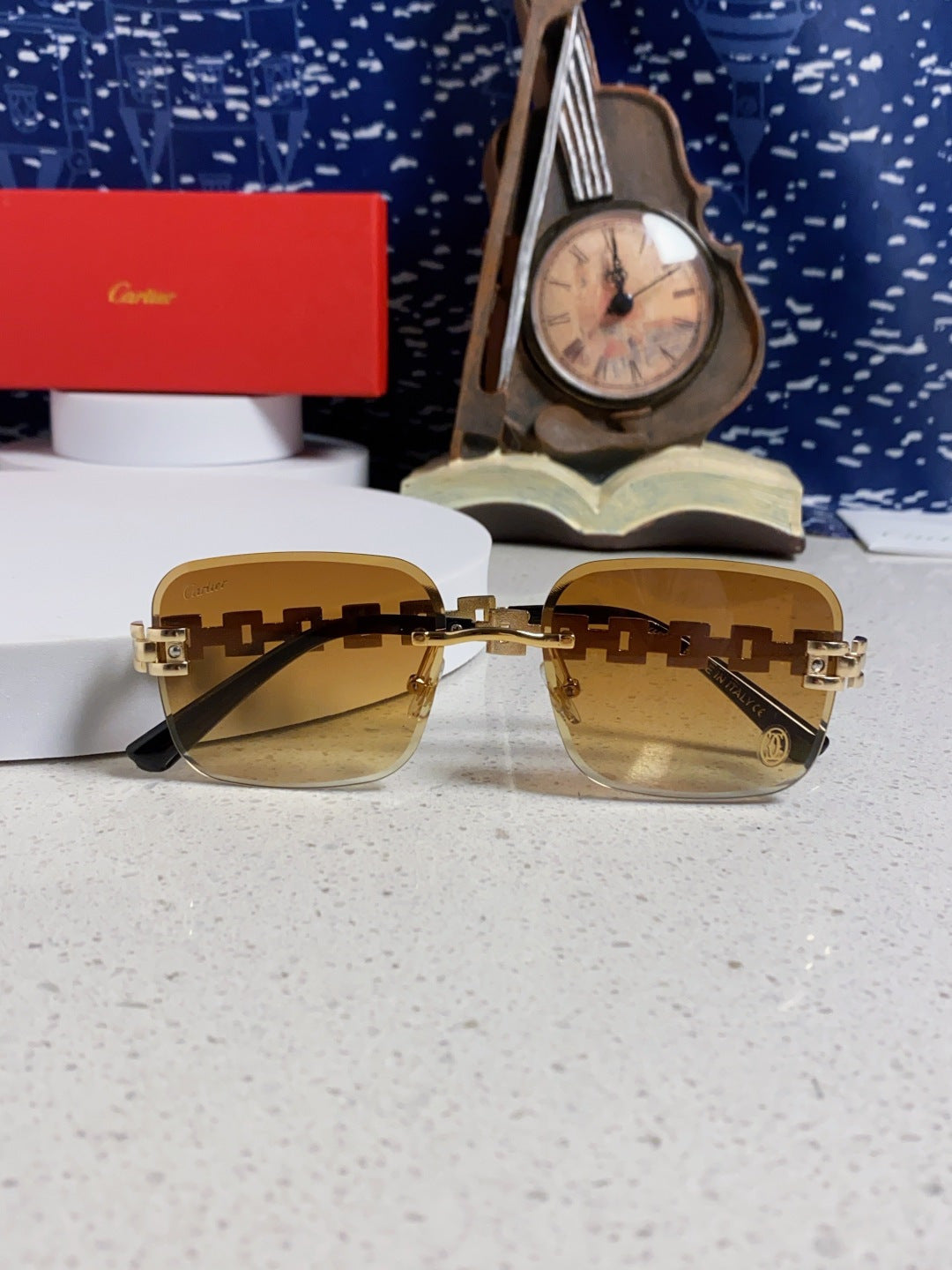 CARTIER 26S RIMLESS RECTANGULAR FRAME IN METAL 436034