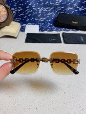 CARTIER 26S RIMLESS RECTANGULAR FRAME IN METAL 436034