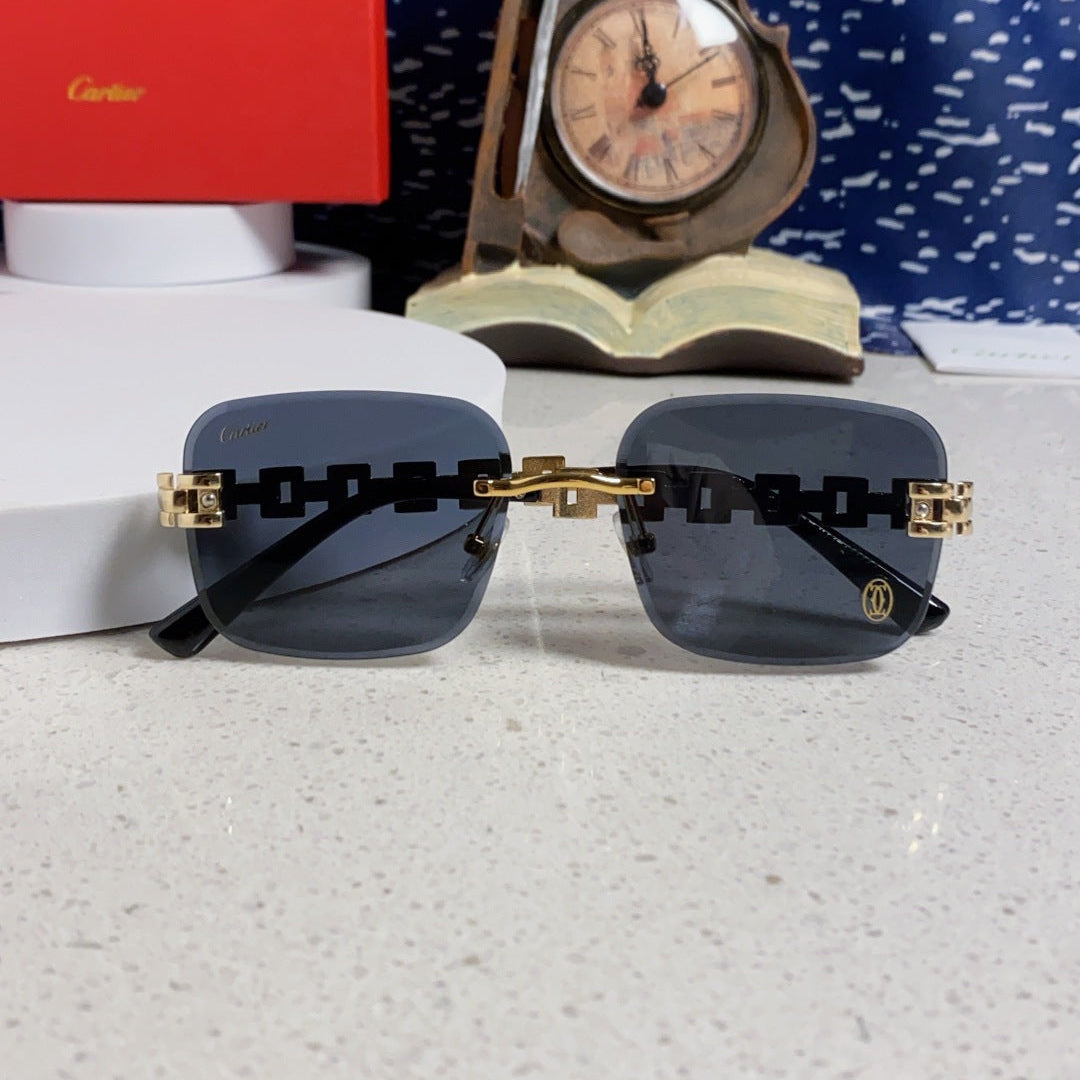 CARTIER 26S RIMLESS RECTANGULAR FRAME IN METAL 436036