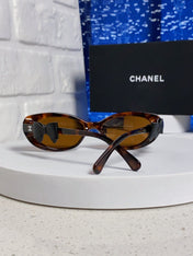 CHANEL 26S SLIM OVAL FRAME IN BROWN ACETATE 404787