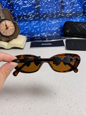 CHANEL 26S SLIM OVAL FRAME IN BROWN ACETATE 404787
