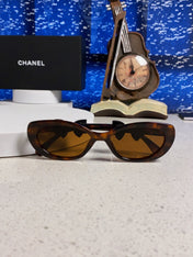 CHANEL 26S SLIM OVAL FRAME IN BROWN ACETATE 404787