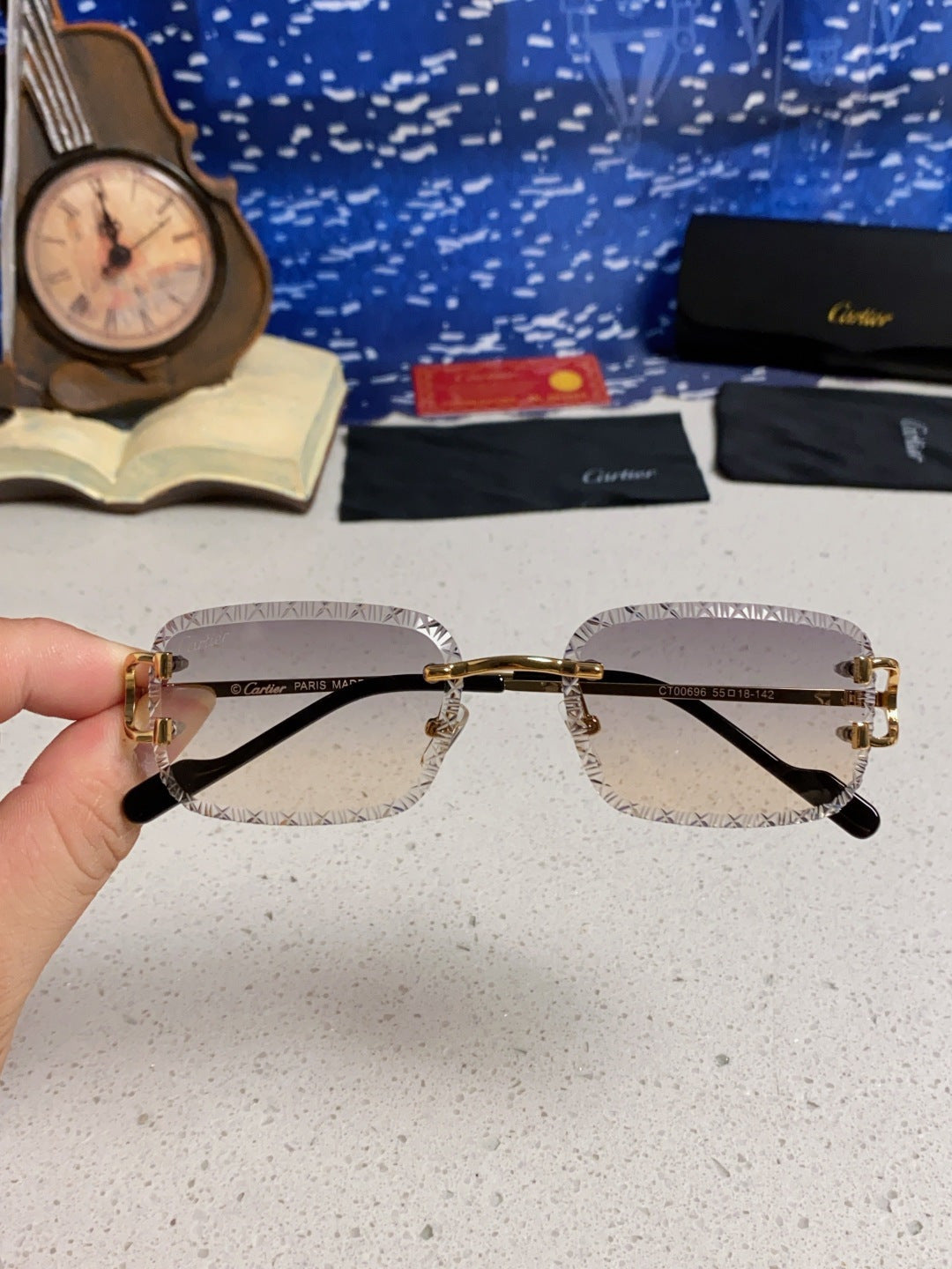 CARTIER 26S RIMLESS FRAME IN METAL 439651
