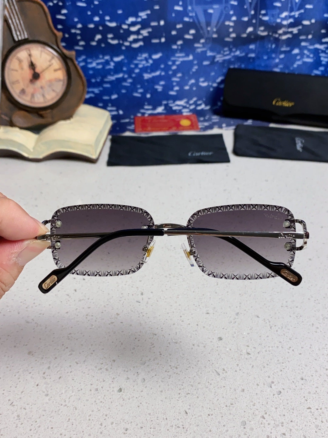 CARTIER 26S RIMLESS FRAME IN METAL 439653