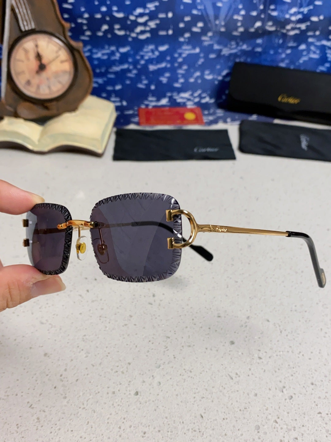 CARTIER 26S RIMLESS FRAME IN METAL 439654