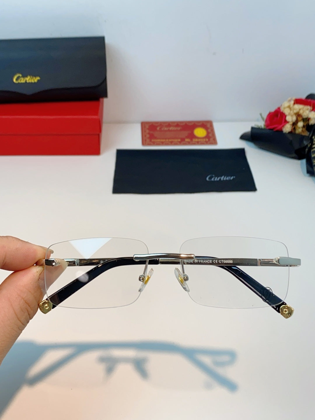 CARTIER 26S RECTANGULAR FRAME IN METAL 431046