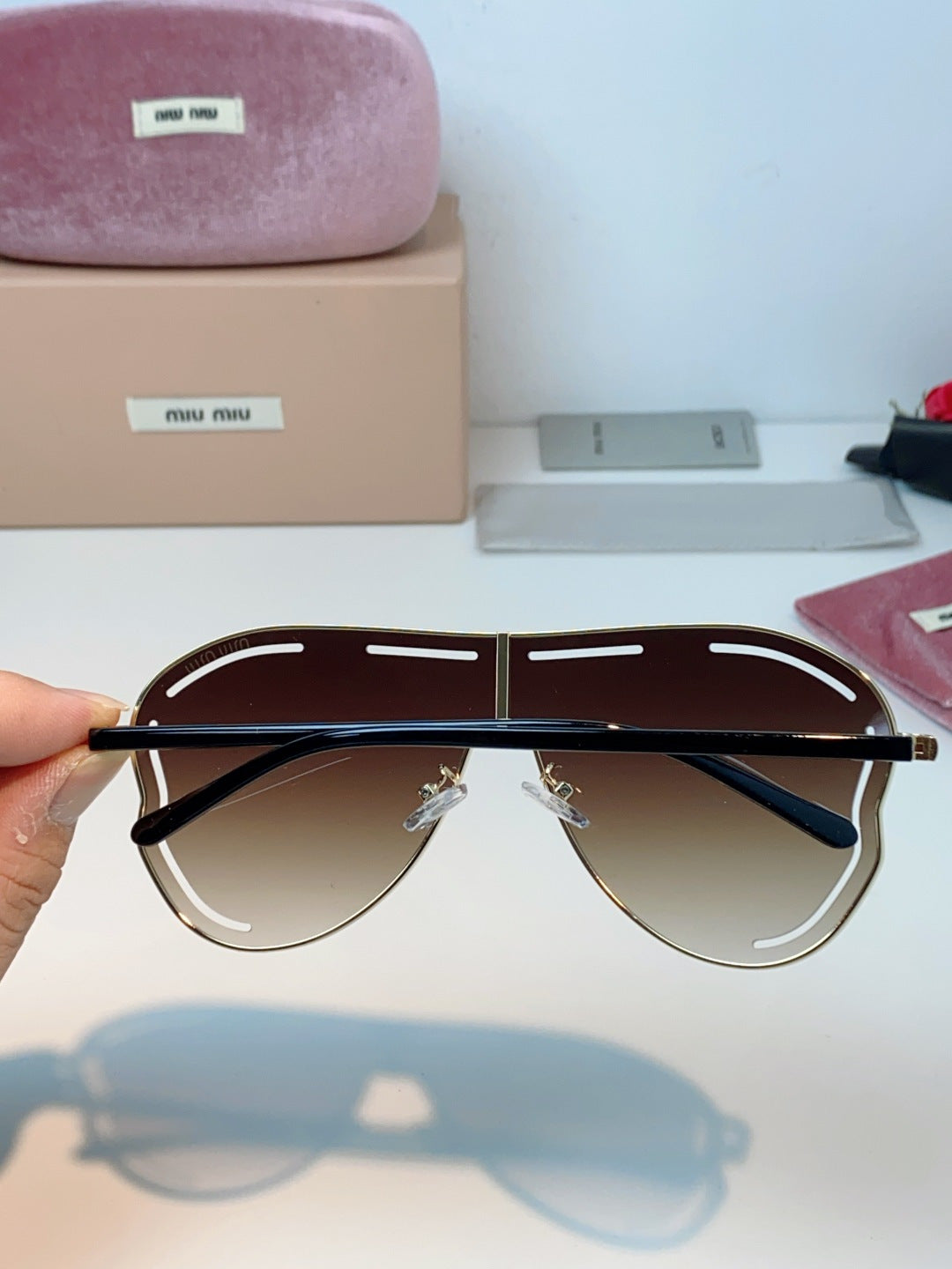MIUMIU 26S SHIELD FRAME IN METAL 424496