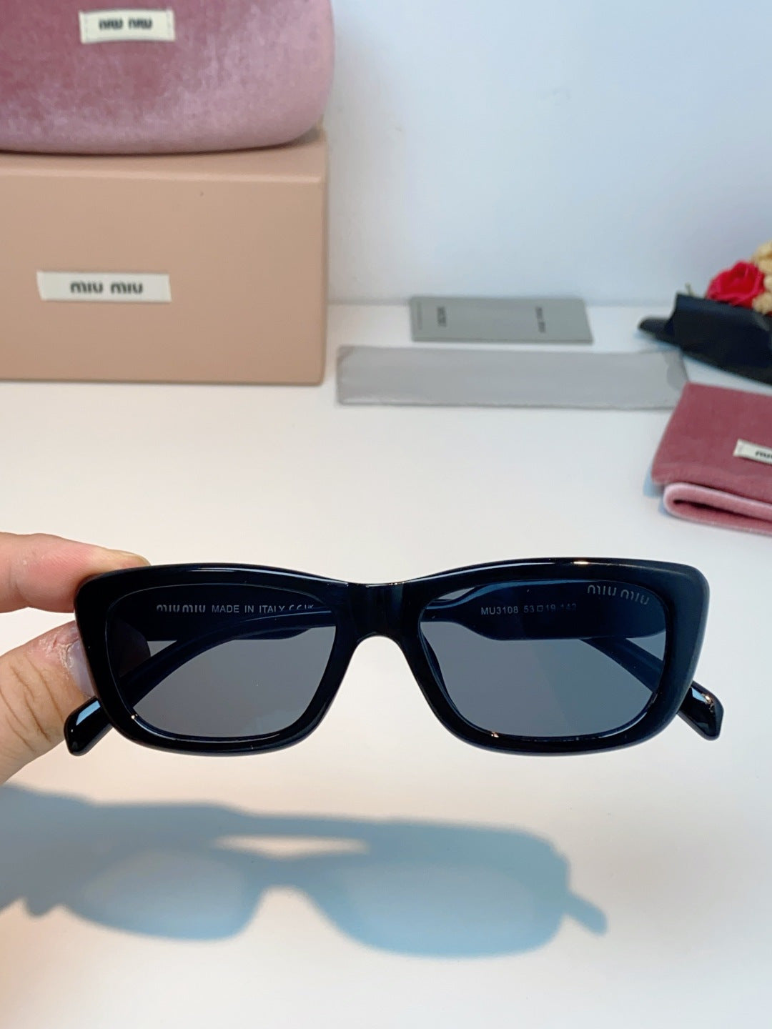 MIUMIU 26S RECTANGULAR FRAME IN ACETATE 426450