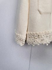 CHANEL 25S KNIT CARDIGAN WITH LACE COLLAR 417