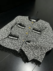 CHANEL 26S FRINGED TWEED JACKET 1596