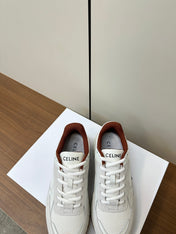RUNNER CR-03 LOW LACE-UP PALE GRAY SUEDE AND WHITE CALFSKIN