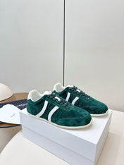 CELINE 25S JOGGER LOW LACE UP SNEAKER WITH TRIOMPHE IN DEEP TEAL SUEDE