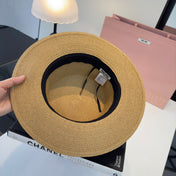 MIUMIU FLAT-BRIM STRAW HAT STYLE 43