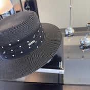 MIUMIU FLAT-BRIM STRAW HAT STYLE 14