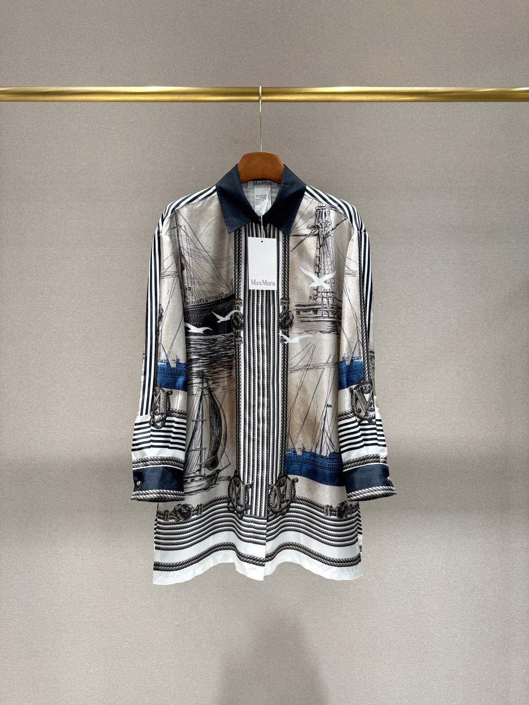 MAXMARA 26S SILK SHIRT & WIDE-LEG PANTS SET 250