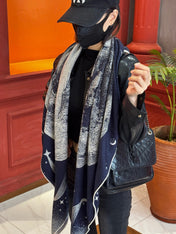 HERMES 25S SCARF 140 IN SILK CASHMERE 987418