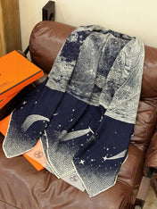 HERMES 25S SCARF 140 IN SILK CASHMERE 987418