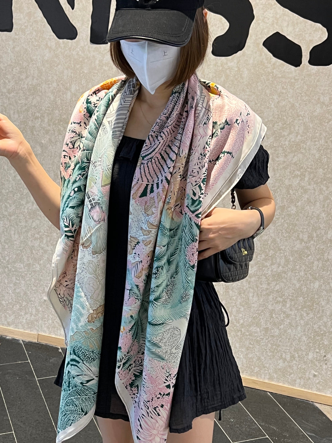 HERMES 25S SCARF 140 IN SILK CASHMERE 987478