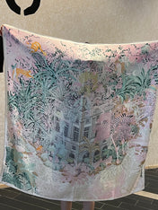 HERMES 25S SCARF 140 IN SILK CASHMERE 987478