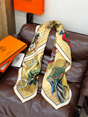 HERMES 25S SCARF 140 IN SILK CASHMERE 989487