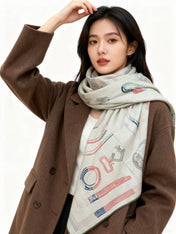 HERMES 25S SCARF 137 IN SILK CASHMERE 991689