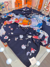 HERMES 26S SCARF 140 IN CASHMERE AND SILK 303342