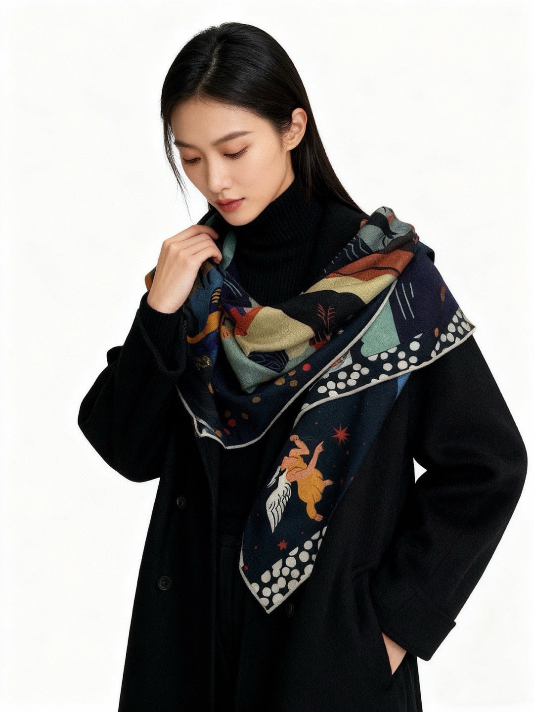 HERMES 26S SCARF 140 IN CASHMERE AND SILK 303101