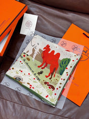 HERMES 26S SCARF 140 IN CASHMERE AND SILK 303102