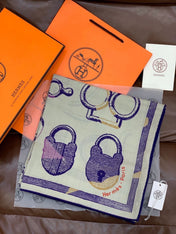HERMES 26S SCARF 140 IN CASHMERE AND SILK 303155