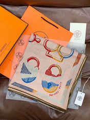 HERMES 26S SCARF 140 IN CASHMERE AND SILK 303158