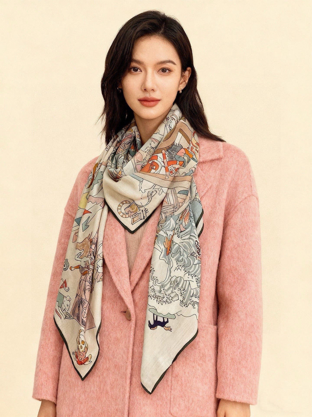 HERMES 26S SCARF 135 IN CASHMERE AND SILK 304248