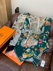 HERMES 26S SCARF 135 IN CASHMERE AND SILK 304251