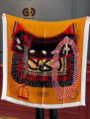 HERMES 26S LONG SCARF 200 IN CASHMERE AND SILK 306083