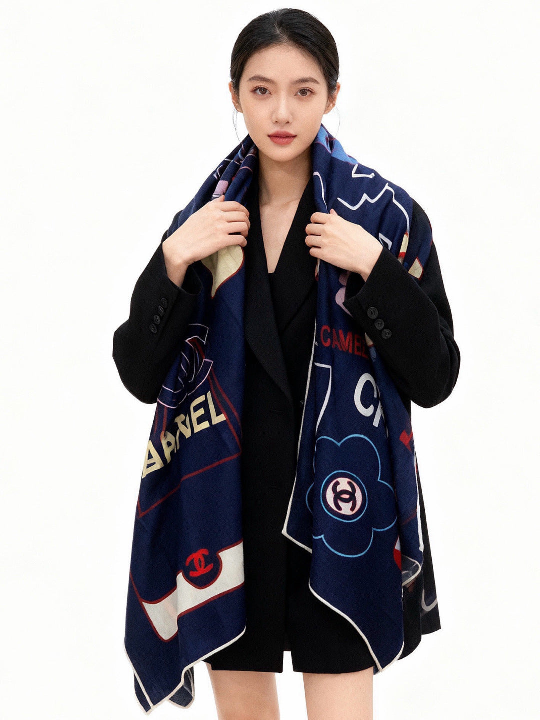 CHANEL 26S SCARF 135 IN CASHMERE AND SILK 309914