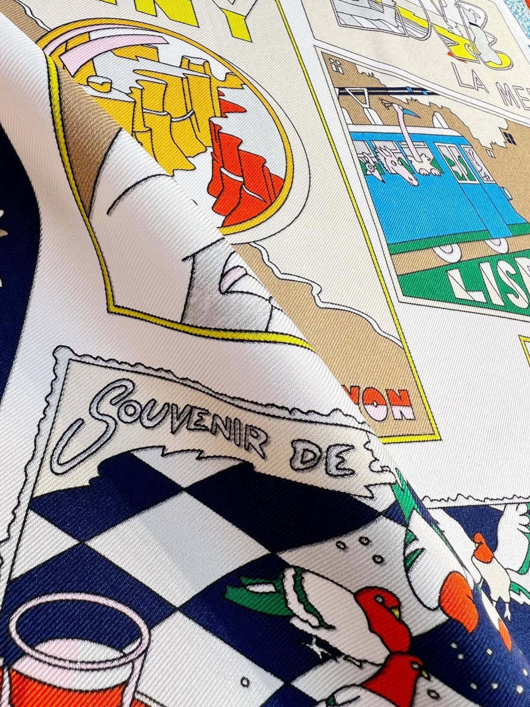 HERMES 26S PRINTED SQUARE SCARF 88 IN SILK 309946