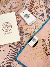 HERMES 26S PRINTED SQUARE SCARF 135 IN SILK 311975