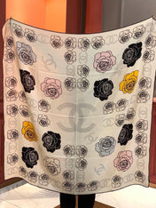 CHANEL 26S SCARF 140 IN SILK AND CASHMERE 313317