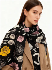 CHANEL 26S SCARF 140 IN SILK AND CASHMERE 313319