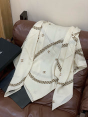 CHANEL 26S SCARF 135 IN SILK AND CASHMERE 313344