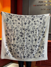 CHANEL 26S PRINTED SHAWL 200 IN SILK 313395