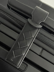 BOTTEGA VENETA 25S ODYSSEY CABIN 3D INTRECCIO PATTERN LUGGAGE 55 IN BLACK CALFSKIN