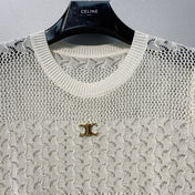 CELINE 26S LOGO SHORT SLEEVE KNITTED TOP 178