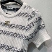 CHANEL 26S KNIT SHORT SLEEVE T-SHIRT STYLE 1282
