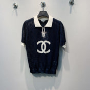 CHANEL 26S SHORT SLEEVE KNIT POLO STYLE 1248