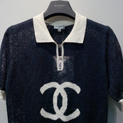 CHANEL 26S SHORT SLEEVE KNIT POLO STYLE 1248