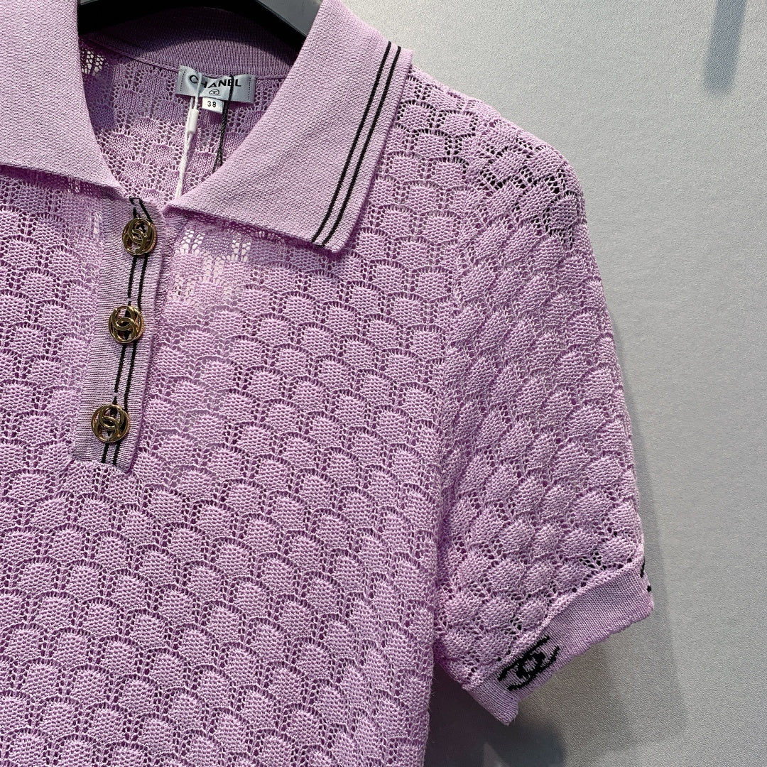 CHANEL 26S SHORT SLEEVE POLO TOP STYLE 1276