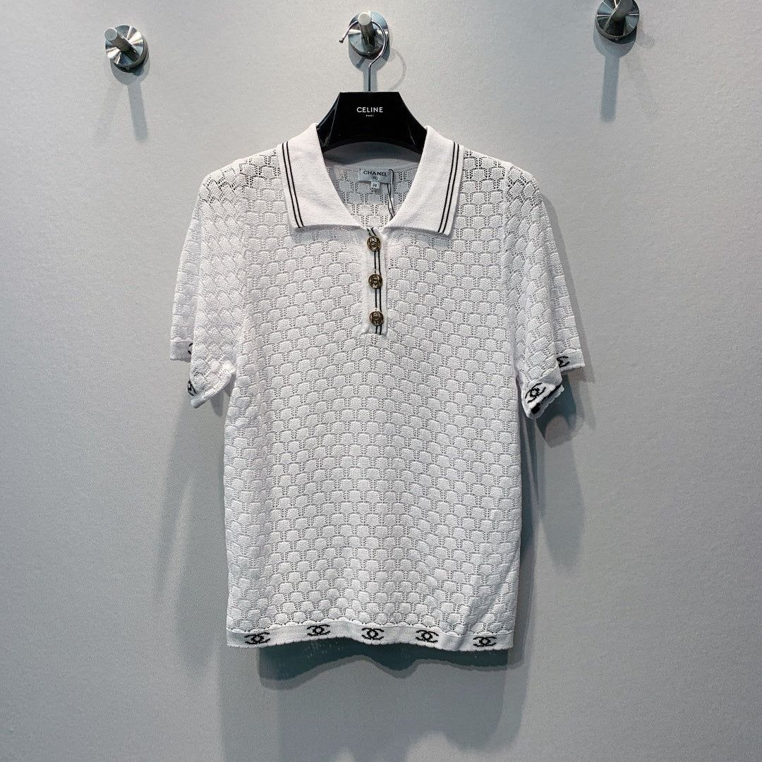 CHANEL 26S SHORT SLEEVE POLO TOP STYLE 1274