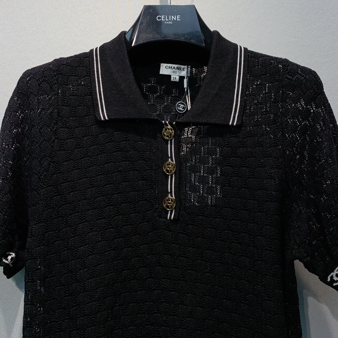 CHANEL 26S SHORT SLEEVE POLO TOP STYLE 1273