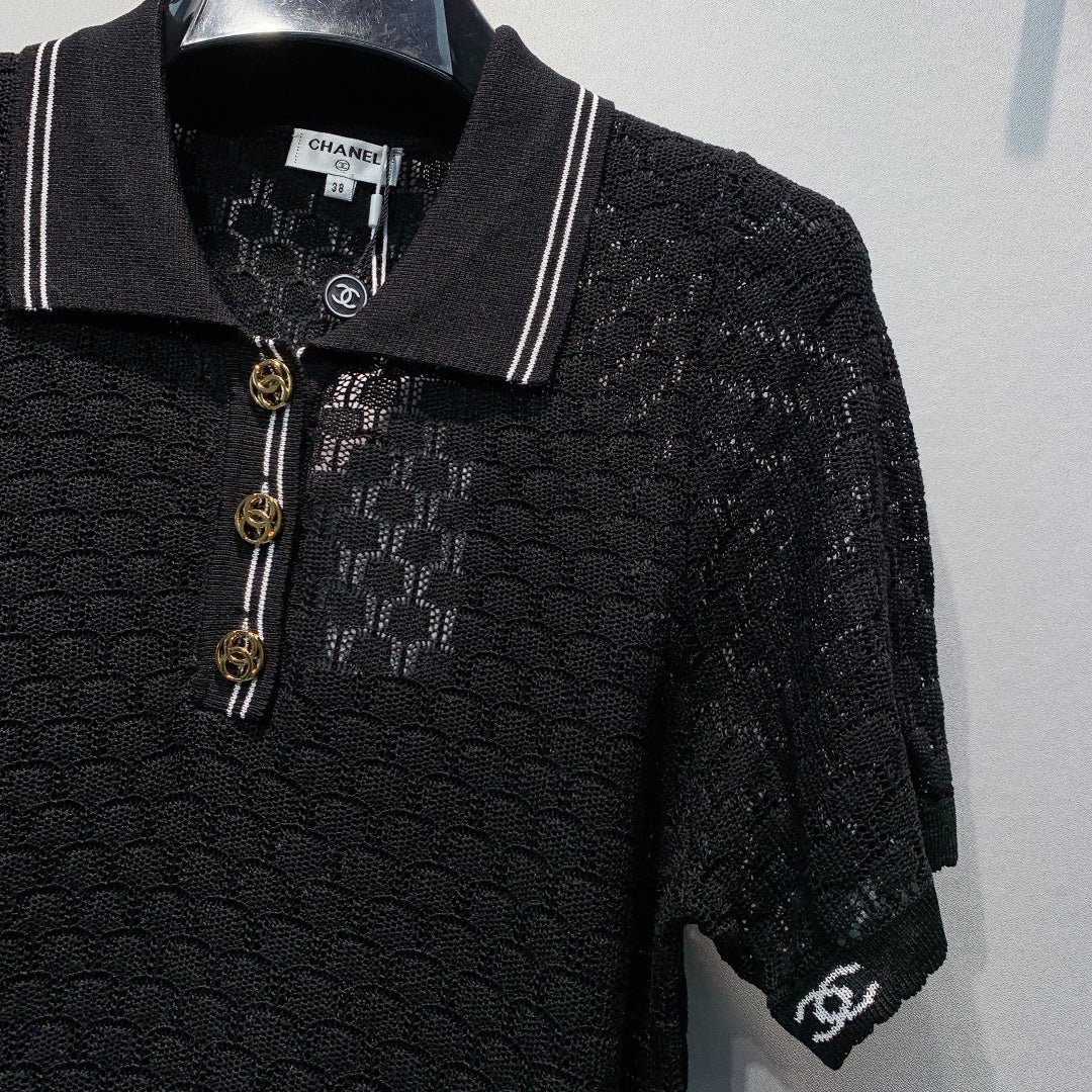 CHANEL 26S SHORT SLEEVE POLO TOP STYLE 1273